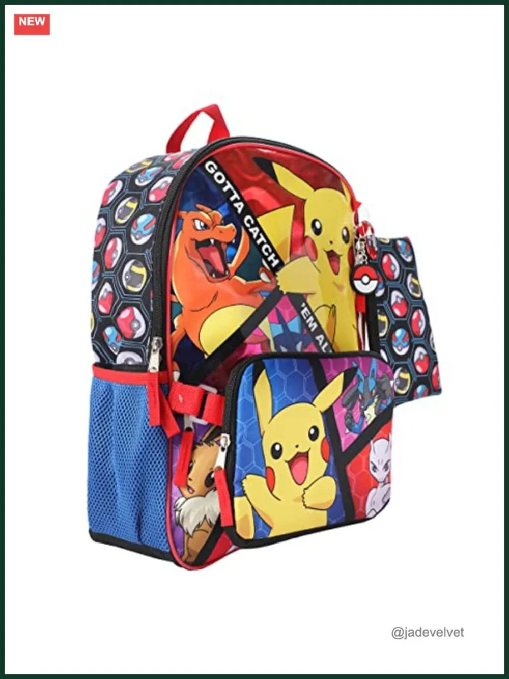 Youth Five-Piece Backpack Set with Utility Case and Keychain